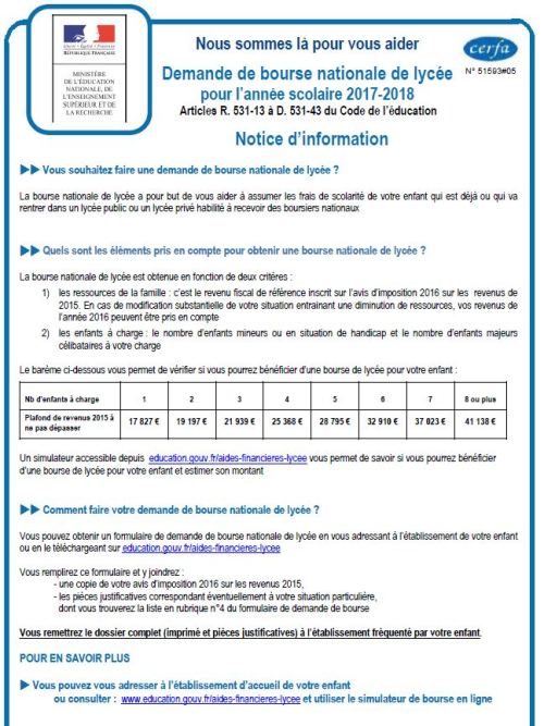 2017-2018BourseNotice