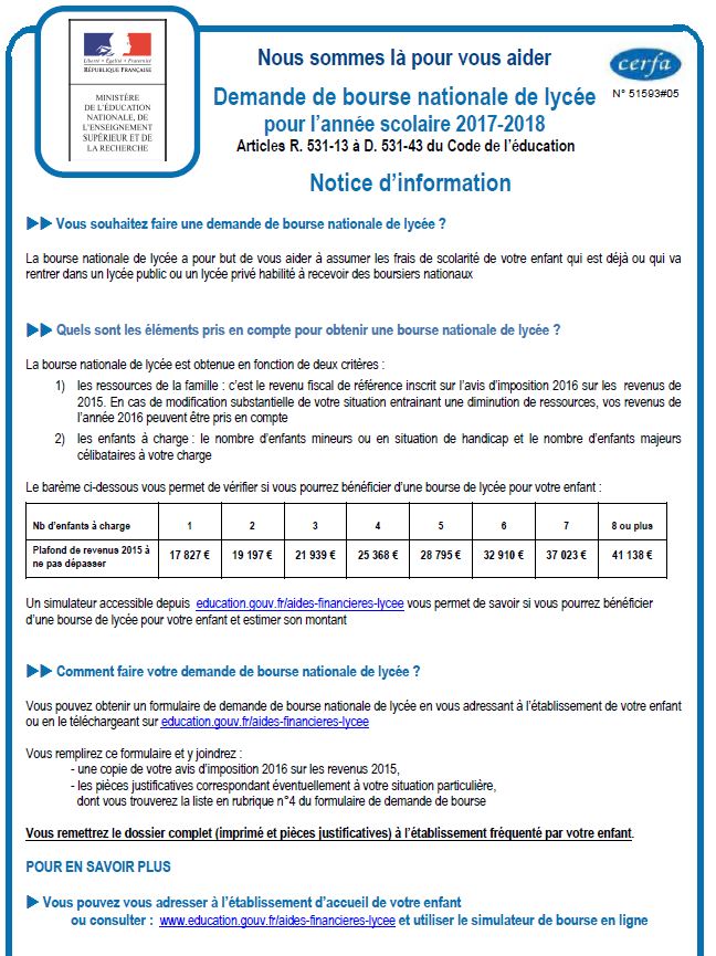 2017-2018BourseNotice